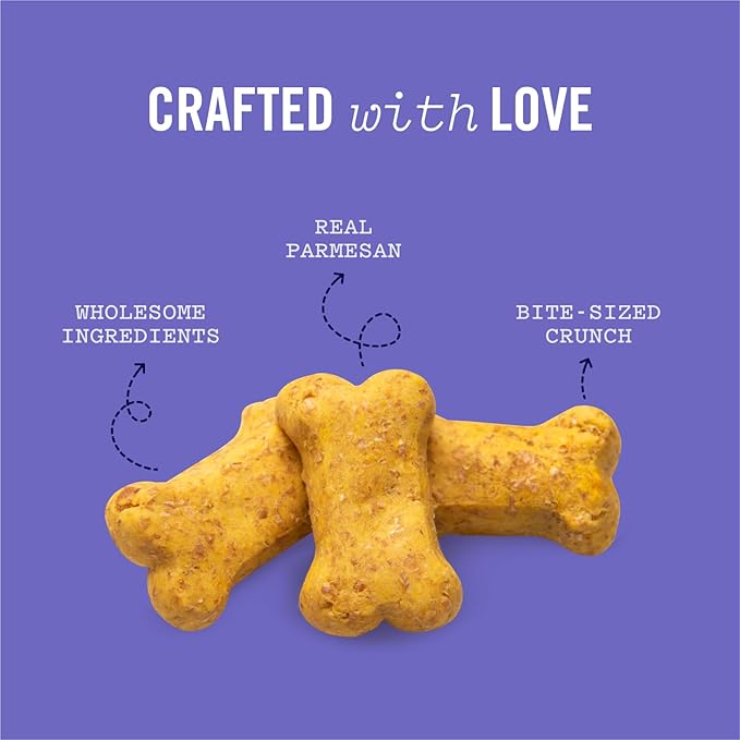 Three Dog Bakery Crunchy Itty Bitty Bones Baked Dog Treats, Cheese, 32 oz, (320221)
