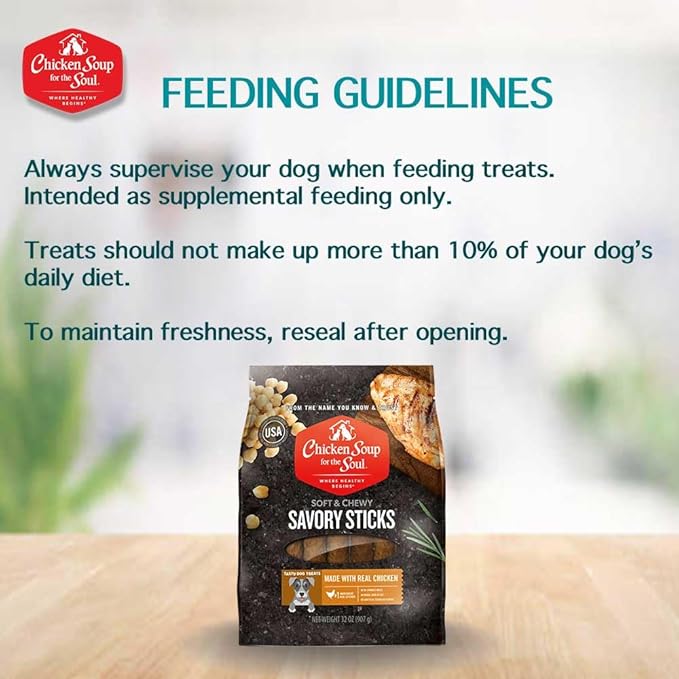 Chicken Soup For The Soul Savory Sticks Dog Treats, Chicken, 32 Ounce Bag | Soy, Corn & Wheat Free, No Artificial Flavors or Preservatives