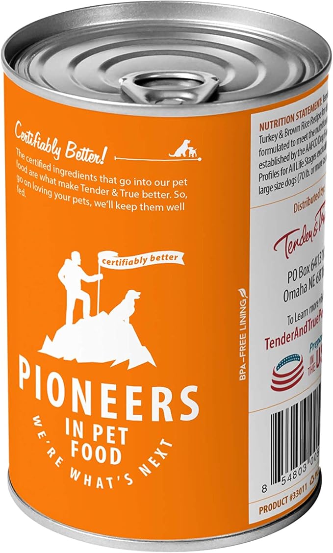 Tender and True Pet Food, Dog Food Can ABF Wet Turkey Brown Rice, 13.2 Ounce