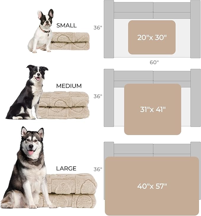 Luciphia Small Dog Blanket Washable Pet Bed Cover Soft Fluffy Puppy Blanket with Premium Fleece Cozy Calming Cat Blankets for Indoor Cats Beige 41x31 inch