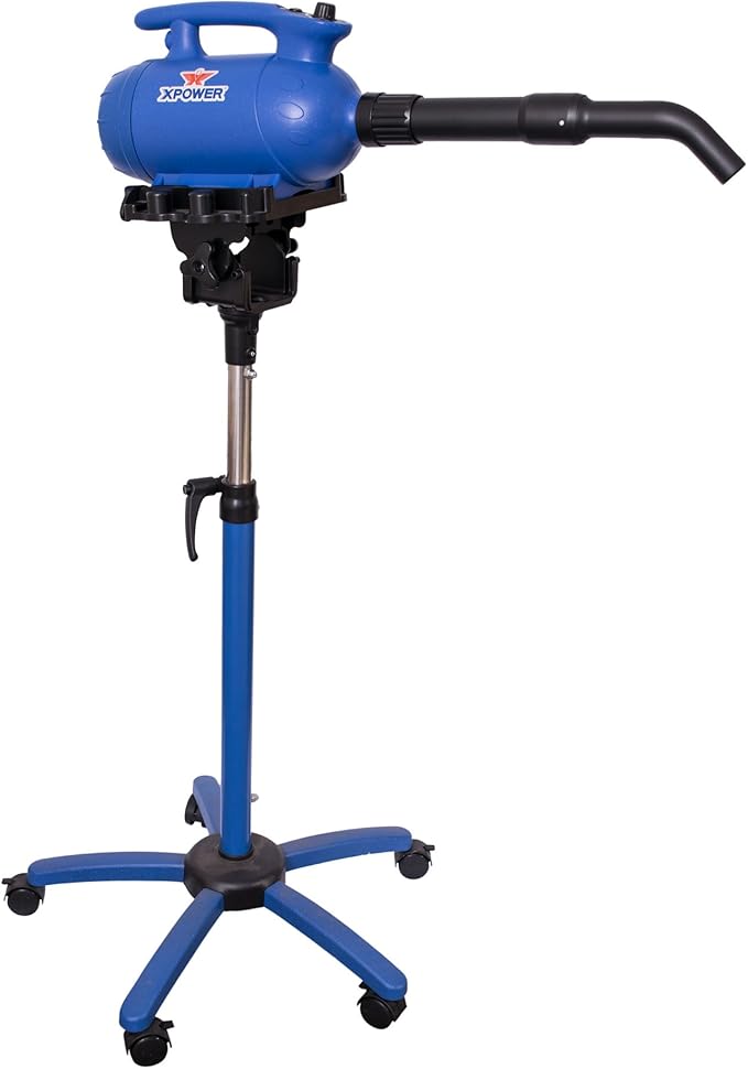 XPOWER B-24 Professional Pet Grooming Force Dryer with Powerful and Quiet Motor, Variable Speed and Extra Heat, Versatile For All Coats and Breeds
