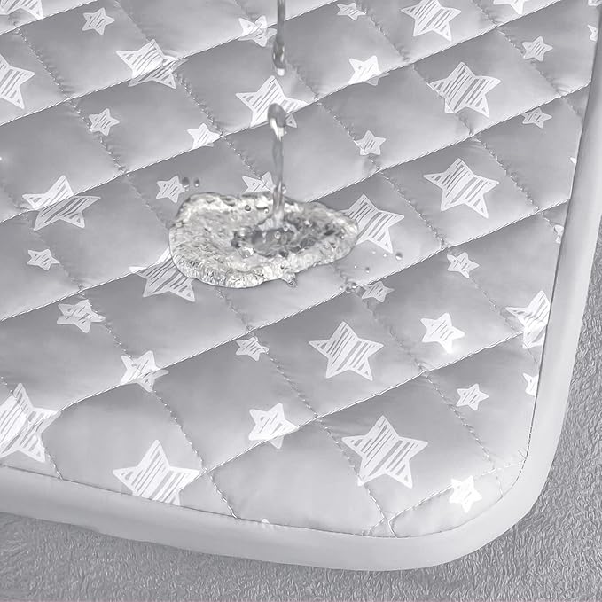 Dog Bed Covers Replacement Washable Pet Hair Easy to Remove, Waterproof Dog Bed Covers Noiseless Quilted, Pet Bed Cover Lovely Grey Star Print, Puppy Bed Cover 30x20 Inches, for Dog/Cat, Cover Only