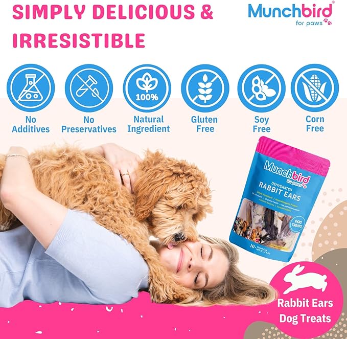 Dehydrated Rabbit Ears for Dogs & Cats (Mini Pack - 4pcs)