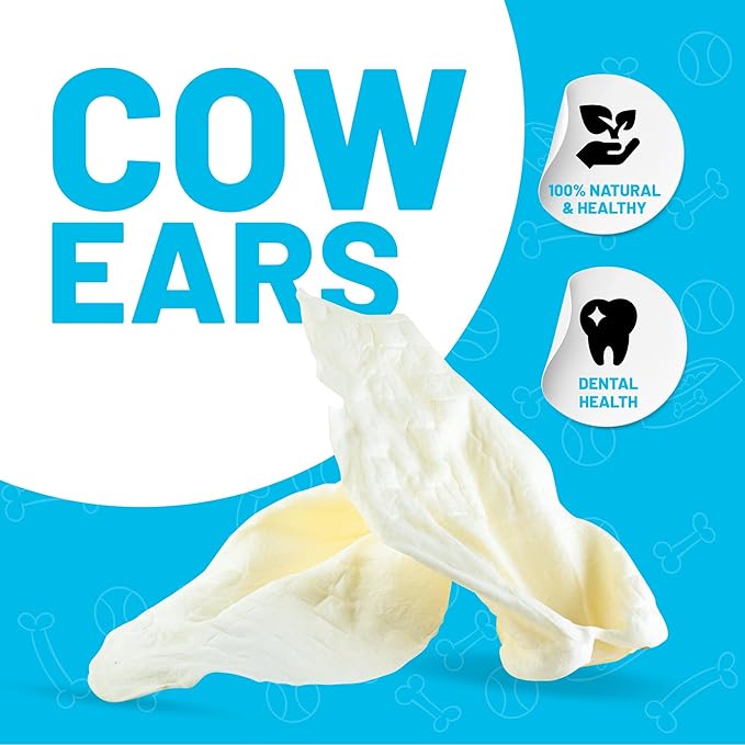Sitka Farms Whole Cow Ears for Dogs 5 Count - Premium Rawhide Free Dog Chews - Beef Natural Dog Treats for Smal, Medium and Large Dogs - Long Lasting - Rich Protein for Your Pet