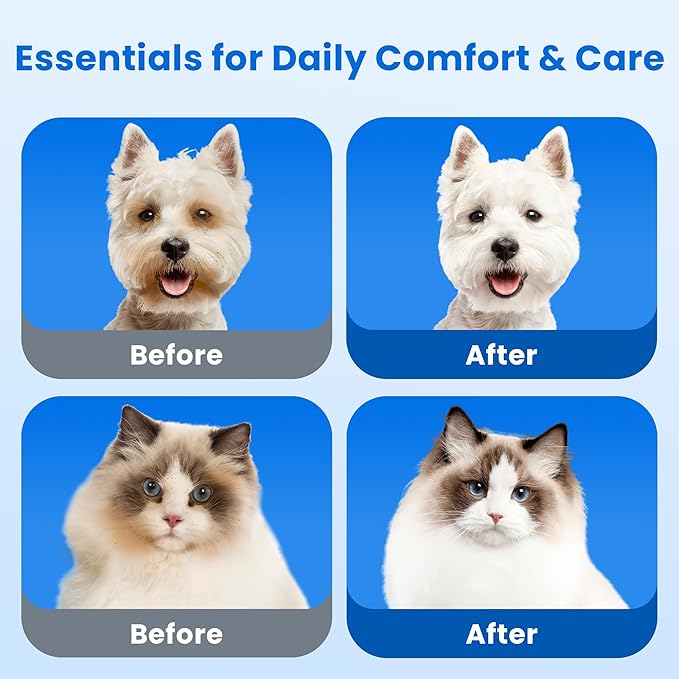 Unscented Pet Grooming Wipes for Dogs & Cats - 600 Count Dog Wipes for Cleaning Paws, Body, and Butt, Thick, Soft & Hypoallergenic