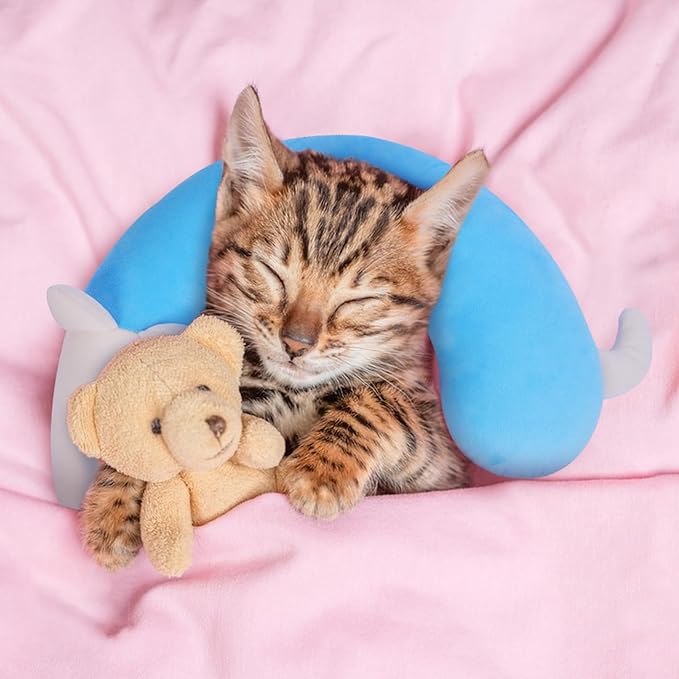 Dog Pillow,Pet Cat Pillow,Dog Pillows for Small Dogs,Dog Neck Pillow,Soft Kitten Pillow,Machine Washable Dog U-Shaped Pillow,Joint Relief Sleeping Improve for Pets, Purple,M