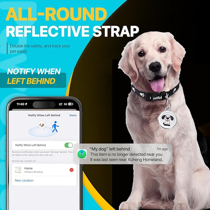Cat Tracker-Airtag Cat Collar-GPS Tracker for Cats-Android Airtag-Pet Tracker| Android and iOS Universal | No Monthly Fee | No Charging Required | Waterproof