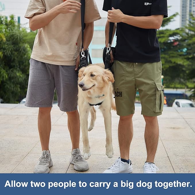 Dog Carry Sling, Emergency Backpack Pet Legs Support & Rehabilitation Dog Lift Harness for Nail Trimming, Dog Carrier for Senior Dogs Joint Injuries, Arthritis, Up and Down Stairs(XL, Black)