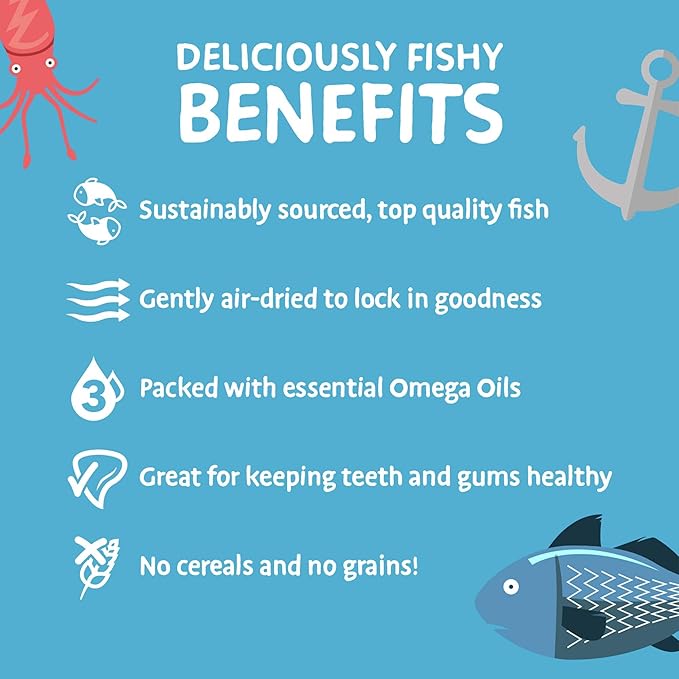 SKIPPER'S Salmon Fish Skin Flatties - Dental Chews for Dogs, Long Lasting Natural Dog Treats, Healthy Pet Supplies Support Skin Coat & Joint Function | Salmon Fish Dried Flatties Dog Food (3.5Oz)