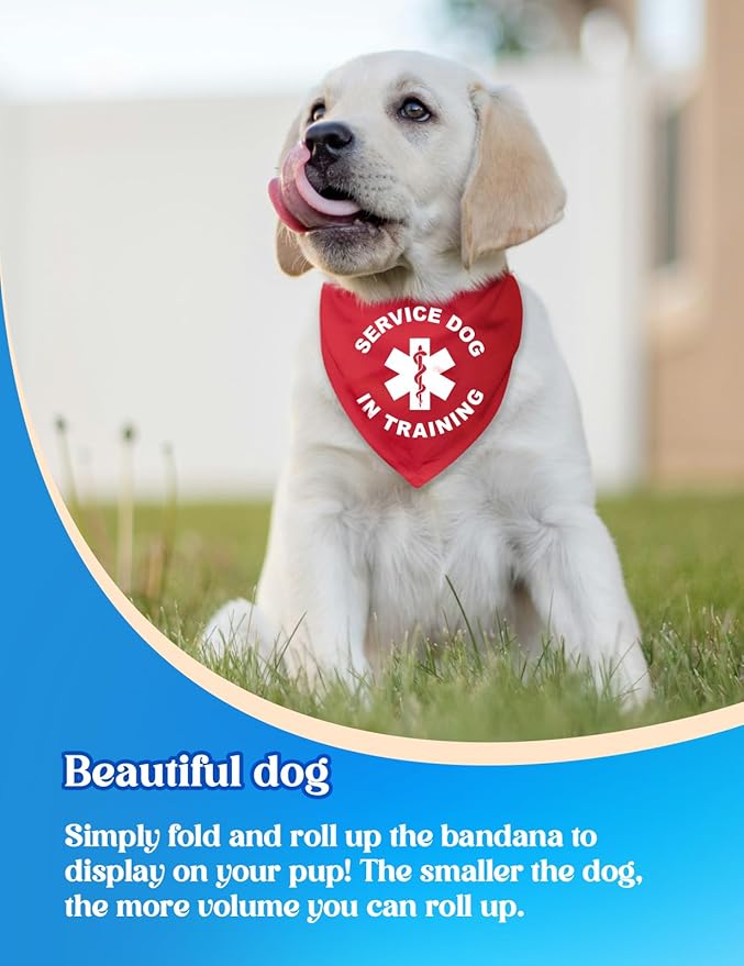 Service Dog in Traning Funny Red Pet Scarf Bandana Pet Walking Accessories for Puppy Triangle Scarf for Small Medium Large Dogs Birthday Party Photo Props Scarf Gifts for Pets and Dog Lovers