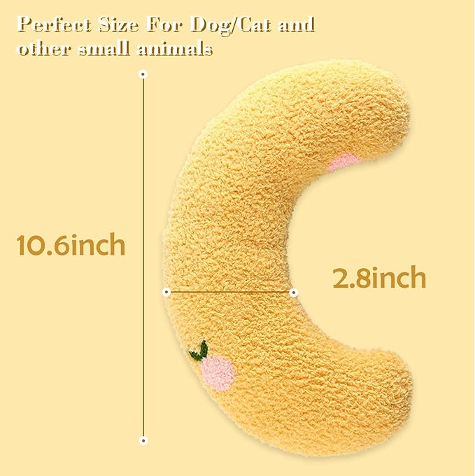 T'CHAQUE Dog Pillow Bed, Cat Calming Pillow, Dog Neck Pillow for Joint Relief Sleeping, Ultra Soft Half Donut Cuddler, Pillow Pet for Upper Spine Support, Doggy/Kitten Pillow Training Toy,Yellow