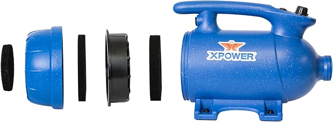 XPOWER B-24 Professional Pet Grooming Force Dryer with Powerful and Quiet Motor, Variable Speed and Extra Heat, Versatile For All Coats and Breeds