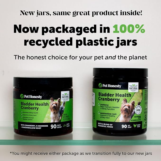 Pet Honesty Cranberry Bladder Health for Dogs – Contains Active Ingredients - Cranberry & D-Mannose to Help Support Dog Urinary Tract Health, Dog Bladder Support, & Kidney Support for Dogs (Bacon)