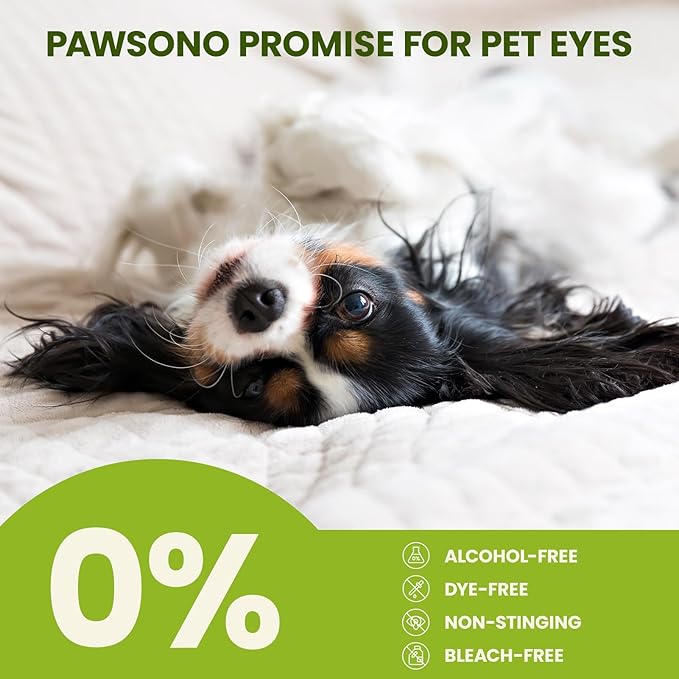 Eye Wipes for Dogs & Cats, Hypoallergenic Dog Eye Wipes Cleaner, Natural Cleaning Grooming Pet Wipes Gently Remove Tear Stain, Eye Debris, Discharge, Mucus, Non-Irritating, Unscent, 100 PCS