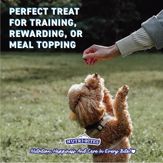 Nutri Bites Freeze Dried Chicken Dog & Cat Treats, 9 oz | Healthy Pet Training Treats or Food Topper | All Natural, 1 Single Animal Protein, High Protein