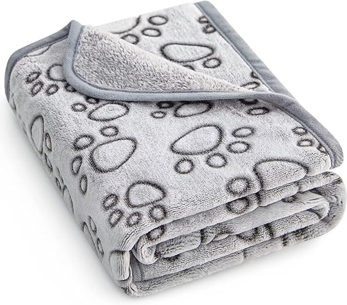 Stuffed® Premium Soft Dog Blanket Washable, 40"x32" Cat Blanket for Indoor Cats Large Medium Small Dog Gifts Puppy Essentials (Grey)
