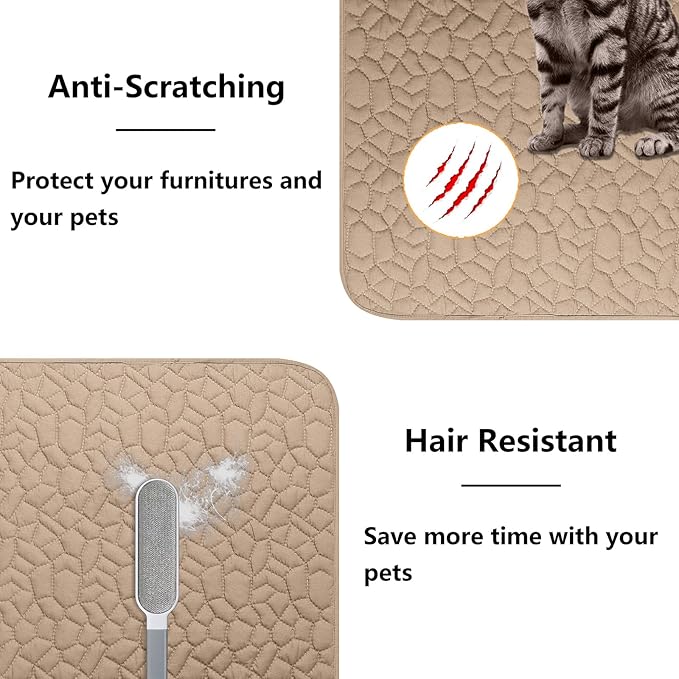 Waterproof Dog Blanket, Washable Anti-Slip Pet Couch Covers for Sofa,Pet Hair Resistant Blankets Bed Chair Furniture Couch Protector for Dogs-40x50,Beige