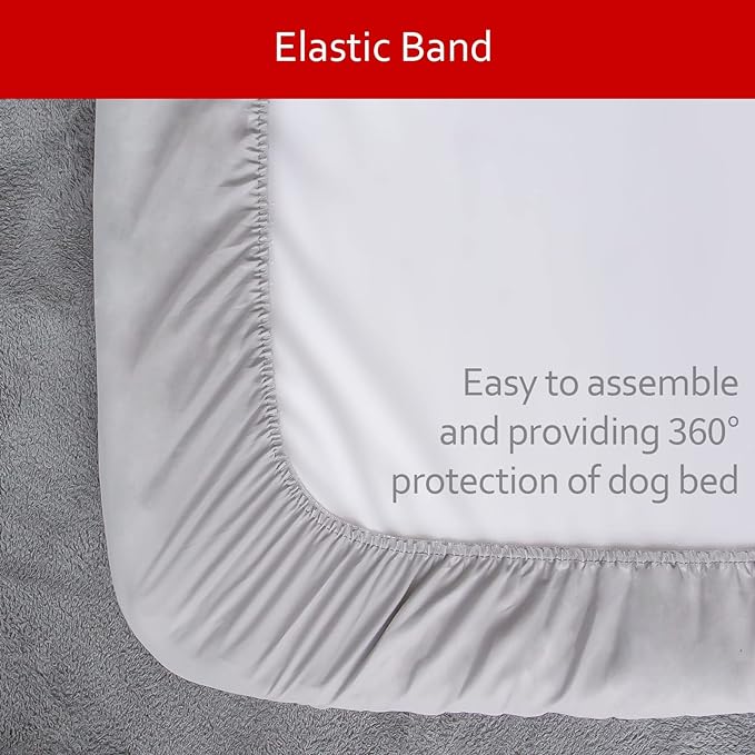 Dog Bed Covers Replacement Washable Pet Hair Easy to Remove, Waterproof Dog Bed Covers Noiseless Quilted, Pet Bed Cover Lovely Grey Star Print, Puppy Bed Cover 15x20 Inches, for Dog/Cat, Cover Only