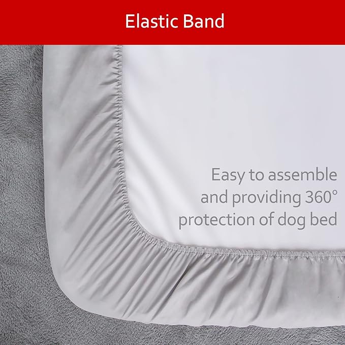 Dog Bed Covers Replacement Washable Pet Hair Easy to Remove, Waterproof Dog Bed Covers Noiseless Quilted, Pet Bed Cover Lovely Grey Star Print, Puppy Bed Cover 27x36 Inches, for Dog/Cat, Cover Only