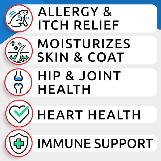 BARK&SPARK Omega 3 for Dogs - 180 Fish Oil Treats for Dog Shedding, Skin Allergy, Itch Relief, Hot Spots Treatment - Joint Health - Skin and Coat Supplement - EPA & DHA Fatty Acids - Canine Salmon Oil