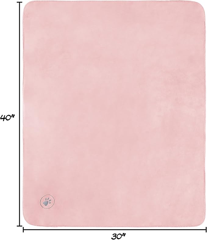 PETMAKER Waterproof Pet Blanket - 30x40-Inch Reversible Sherpa Fleece Throw Protects Couches, Cars, and Beds from Spills, Stains, and Fur (Pink)