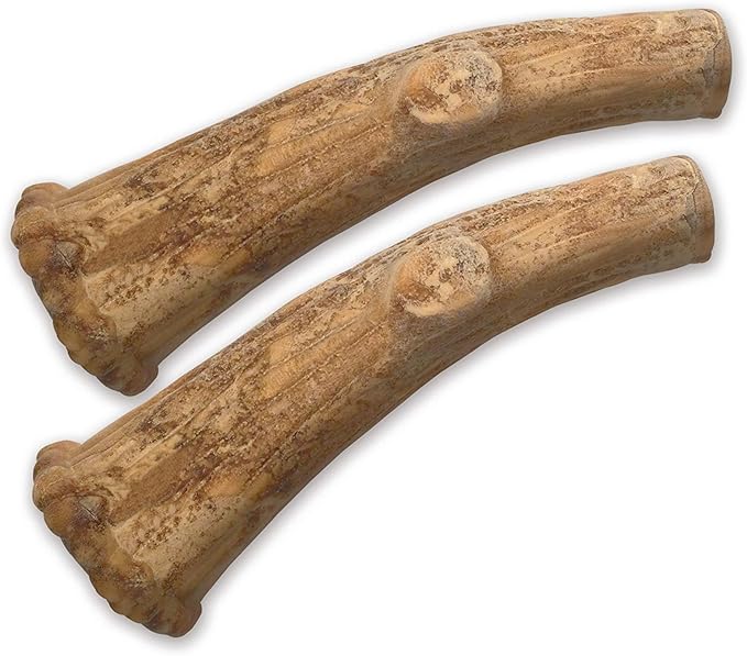 Nylabone Healthy Edibles WILD Antler Natural Long Lasting Venison Flavor Dog Chew Treats Medium/Wolf (2 Count)