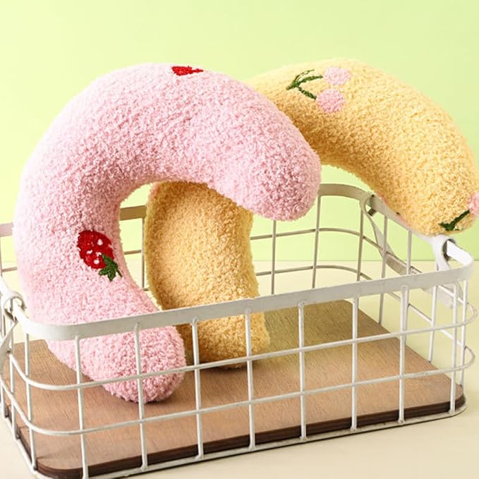 Pet Small Pillows for Small Dogs Cat U-Shaped Puppy Neck Pillow for Indoor Improve Relief Sleeping Machine Washable (Blue)