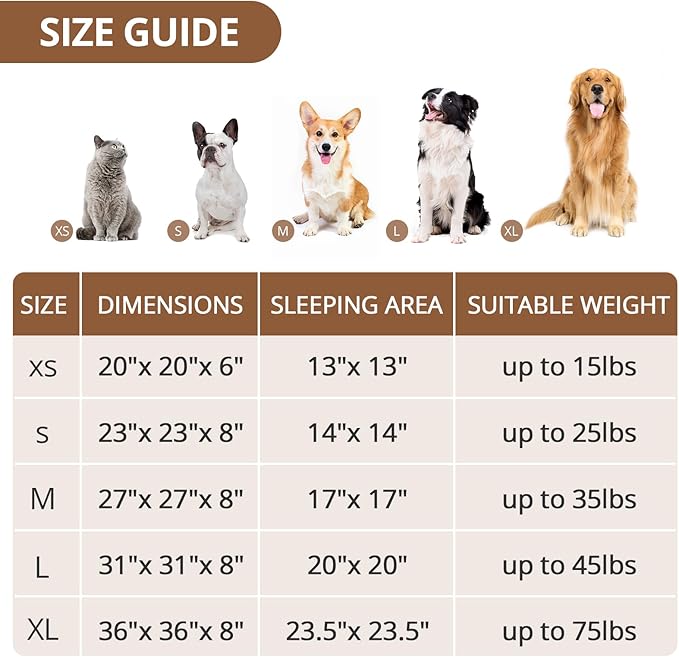 JOLLYVOGUE Small Dog Bed & Cat Bed, Anti-Anxiety Calming Dog Bed for Small Dogs, Donut Warming Cozy Soft Round Pet Bed, Fluffy Faux Fur Cushion Bed for Small Medium Dogs(20")