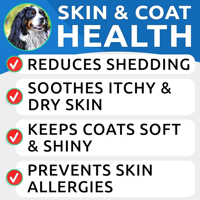 BARK&SPARK Omega 3 for Dogs - 180 Fish Oil Treats for Dog Shedding, Skin Allergy, Itch Relief, Hot Spots Treatment - Joint Health - Skin and Coat Supplement - EPA & DHA Fatty Acids - Canine Salmon Oil