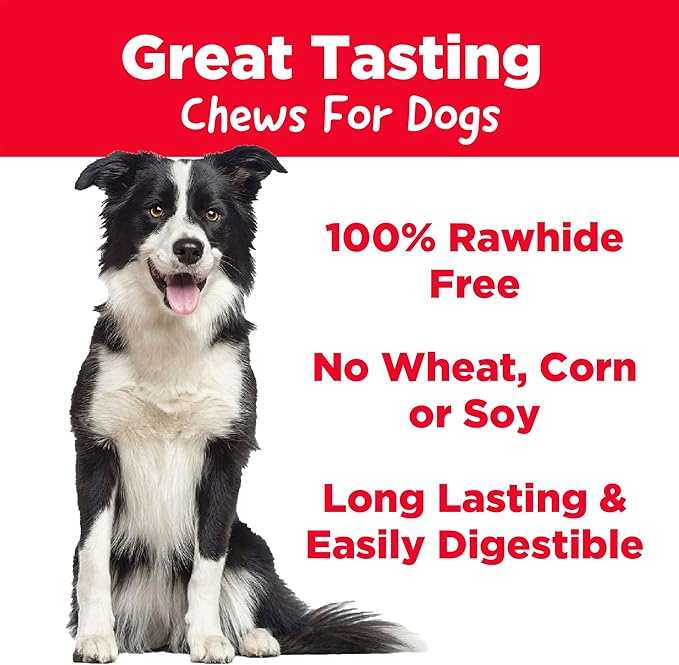 Rawhide Free Dog Chews, Made with Real Chicken, for Medium Sized Dogs, 3 Count
