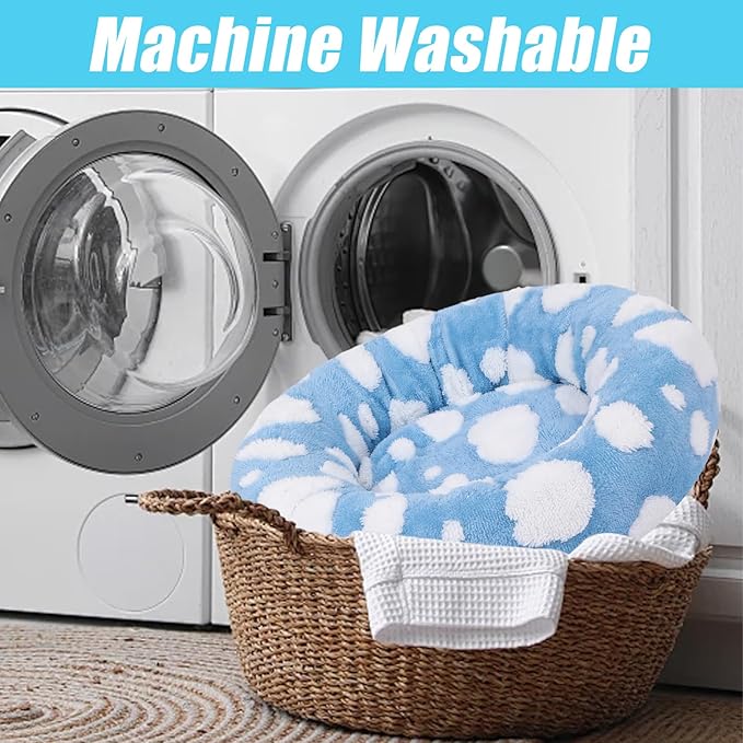 HYQ Small Dog Bed, Cat Beds for Indoor Cats, Dog Beds for Small Dogs with Anti-Slip Bottom, Cute Puppy Bed Washable-Blue-20inch