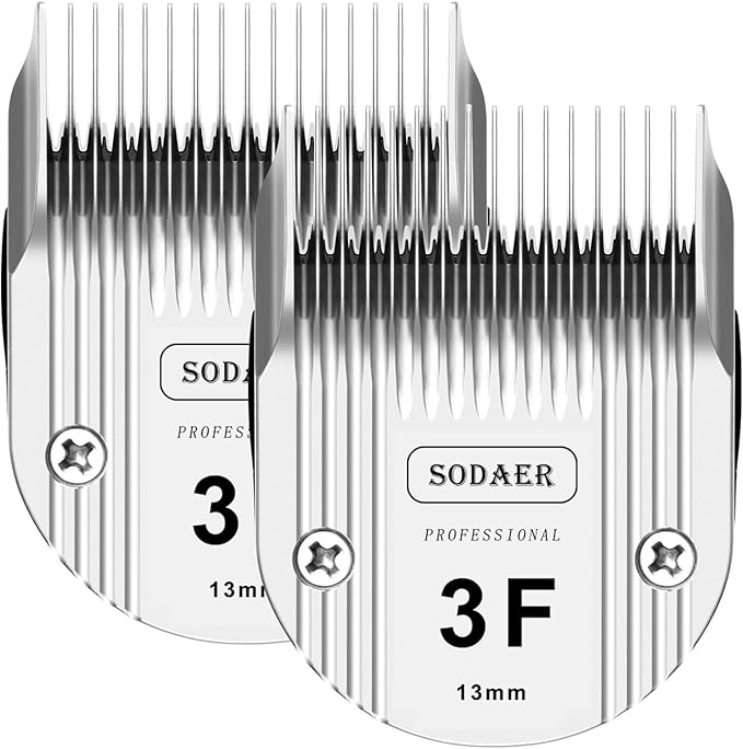 3F Detachable Pet Dog Grooming Clipper Ceramic Blade Compatible with Wahl Bravura .Chromado,Creativa,Figura Dog Clippers for Dogs Grooming,Size 3F Cut Length 1/2"(13mm), 2pack