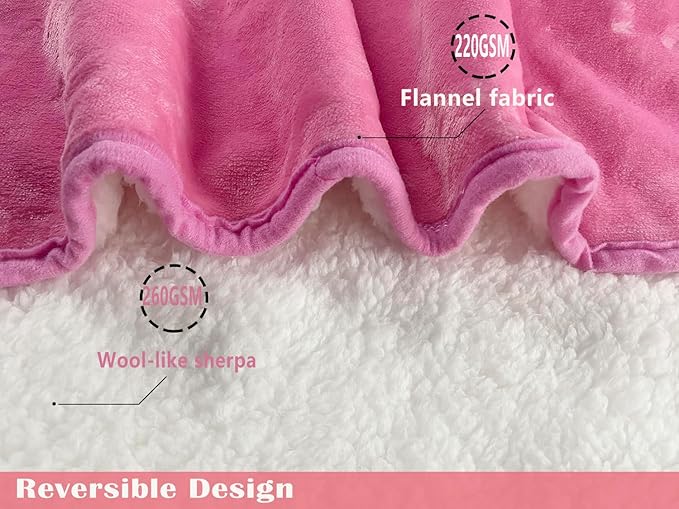 Bucephalus Waterproof Dog Blanket, Thick Reversible Soft Pet Blankets for Couch Bed Protection, Pee Proof Sherpa Fleece Blanket for Small Medium Large Dogs Puppy Cats Washable (Pink,30"×40")