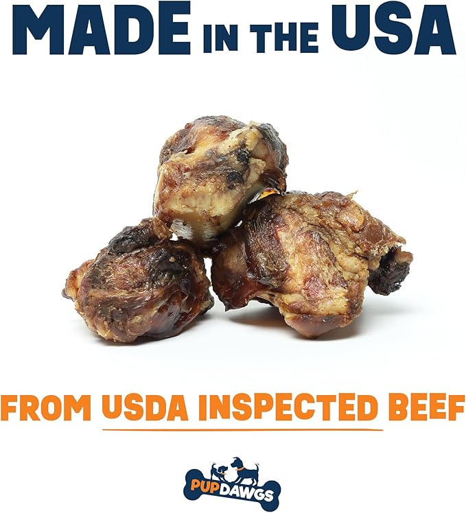 Single Ingredient Dog Bone Made in USA - Beef Knee Caps - 100% Natural Dog Bones for Aggressive Chewers - from USDA Inspected Beef - Hickory Smoked - Individually Wrapped (10 Piece Pack)