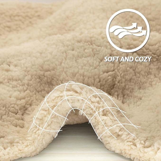 furrybaby Dog Blanket Soft Dog Blankets for Large Dogs Puppy Essentials Washable Sherpa Fleece Cat Blanket 32x40 Inches for Bed Furniture Couch Sofa (Medium, Beige)