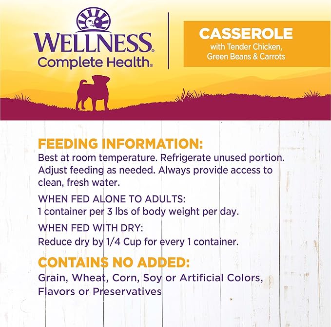Wellness Petite Entrées Casserole with Tender Chicken, Green Beans & Carrots, 3-Ounce Cup (Pack of 12)