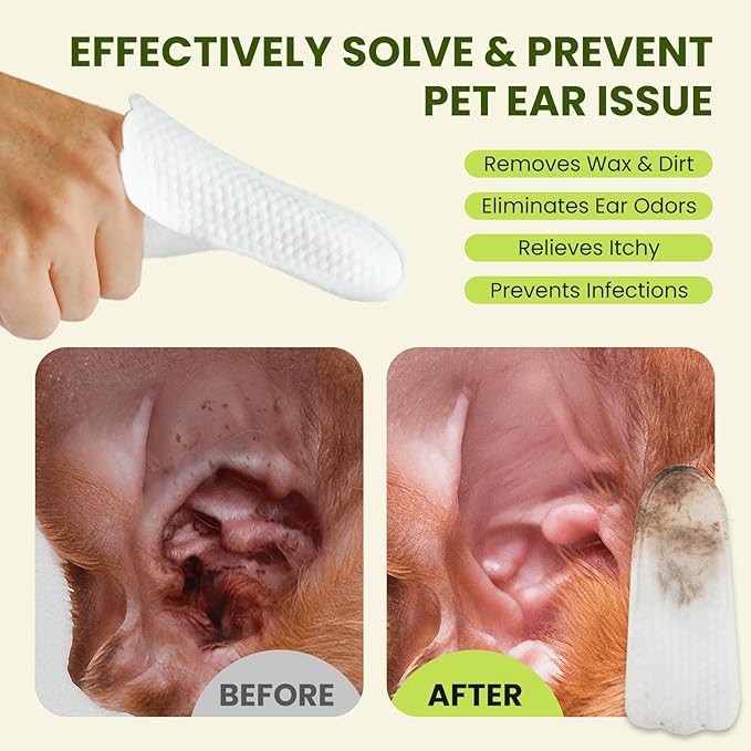 Pet Wipes for Dogs & Cats, Hypoallergenic Dog Eye Wipes Cleaner, Natural Cleaning Grooming Pet Wipes Gently Remove Stain (Ear Wipes 150 PCS, Aloe Scent)