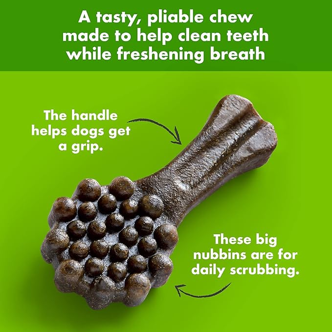 Chewsday Medium Cinnamon Clean Daily Dental Dog Chews, Made in The USA, Natural Highly-Digestible Oral Health Treats for Healthy Gums and Teeth - 14 Count