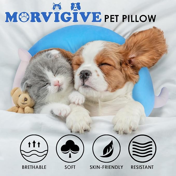 Dog Pillow,Pet Cat Pillow,Dog Pillows for Small Dogs,Dog Neck Pillow,Soft Kitten Pillow,Machine Washable Dog U-Shaped Pillow,Joint Relief Sleeping Improve for Pets, Purple,M