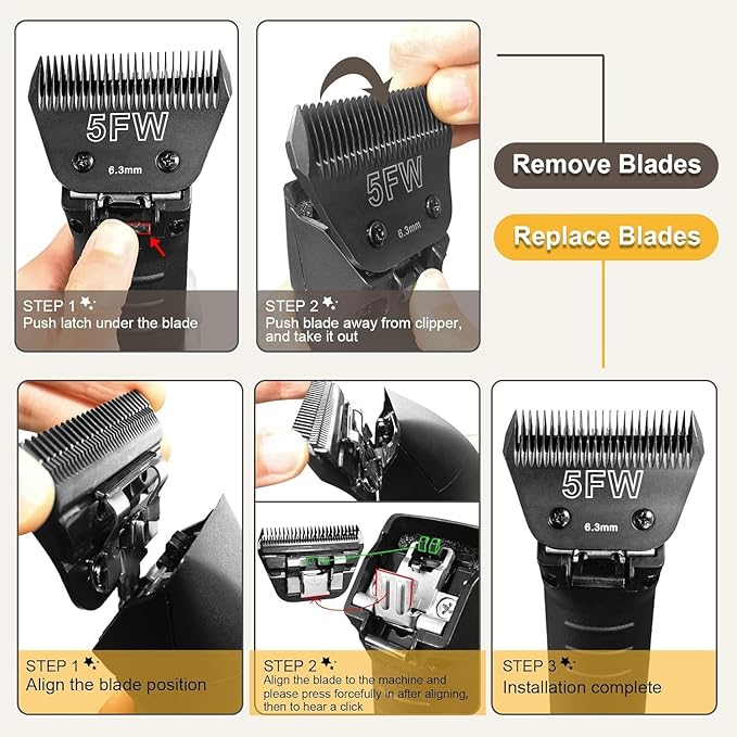 Detachable Pet Dog Grooming Wide Blades-Size 30W Dog Grooming Wide Blade,Compatible with Most Andis,Oster A5,Wahl km10 Clippers -2PCS 30W(Black)