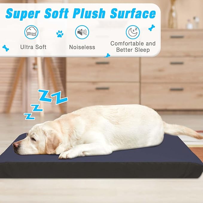 Dog Bed Covers Replacement Washable 100% Waterproof Dog Bed Cover 2 Pack Soft Noiseless Dog Bed Sheets for Dog Bed/pet Bed, 30" x 20" Blue