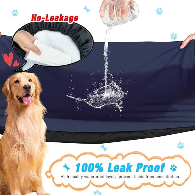Dog Bed Covers Replacement Washable 100% Waterproof Dog Bed Cover 2 Pack Soft Noiseless Dog Bed Sheets for Dog Bed/pet Bed, 30" x 20" Blue