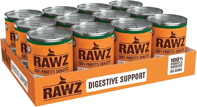 Rawz Natural Pet Food, Digestive Support Canned Dog Food, 12.5 Ounce (Turkey/Pumpkin) Case of 12 Cans