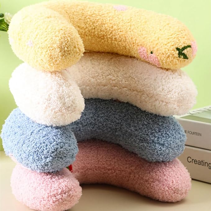Pet Small Pillows for Small Dogs Cat U-Shaped Puppy Neck Pillow for Indoor Improve Relief Sleeping Machine Washable (Blue)