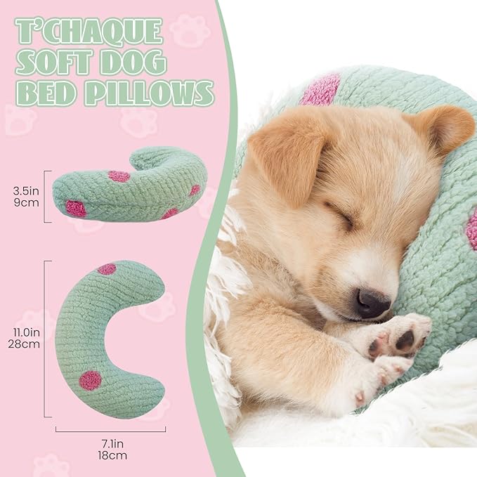 T'CHAQUE Cat Pillow, Dog Neck Pillow Anxiety Relief, Comfort Cat Pillows for Indoor Cats, Ultra Soft Dog Calming Pillow Bed, Half Donut Cuddler Sleeping Improve Pillow Pet for Upper Spine Support