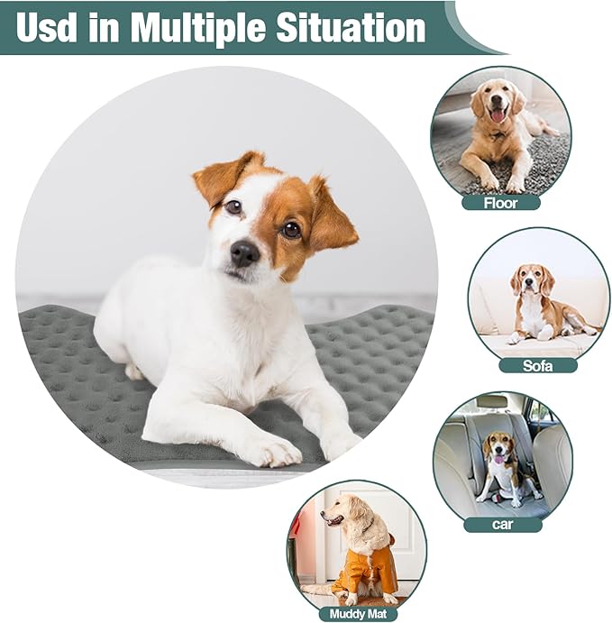 Small Dog Mat Washable Gray Memory Foam Crate Bed Pad for Puppy Dog Cushion Mat Anti Slip Flat Dog Cage Padded Mat,28"x20"