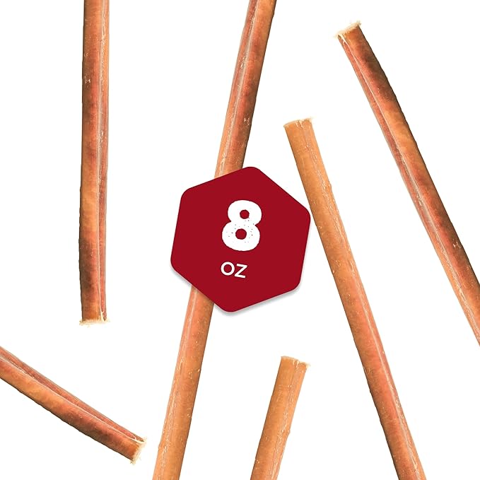 Best Bully Sticks for Dogs 12 Inch Bully Sticks, 8oz - 100% Natural Grass-Fed Beef Dog Bully Sticks for Medium/Large Dogs - Bully Stick Dog Chews