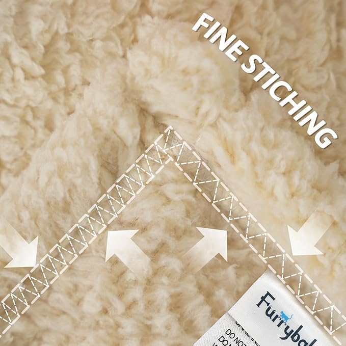 furrybaby Dog Blanket Soft Dog Blankets for Large Dogs Puppy Essentials Washable Sherpa Fleece Cat Blanket 32x40 Inches for Bed Furniture Couch Sofa (Medium, Beige)