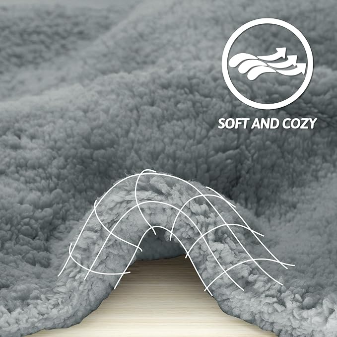 furrybaby Dog Blanket Soft Dog Blankets for Large Dogs Puppy Essentials Washable Sherpa Fleece Cat Blanket 32x40 Inches for Bed Furniture Couch Sofa (Medium, Grey)
