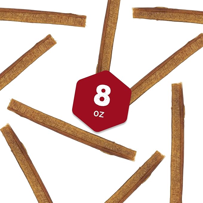 Best Bully Sticks for Dogs, 6 Inch, 8oz Pack - 100% Natural Grass-Fed Beef, Dog Bully Sticks for Medium/Large Dogs, Grain & Rawhide Free Dog Chews